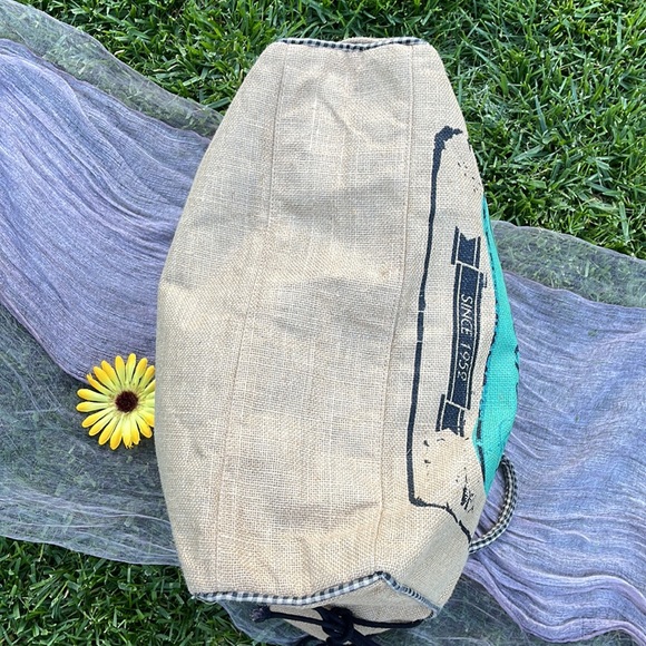 🌺 Mona B; CUTE Boutique Burlap “Flowers since 1952” Parisian Large Market Bag! - Picture 14 of 15